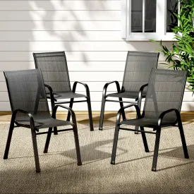 4PC Weather-Resistant Stackable Outdoor Dining Chairs Gardeon