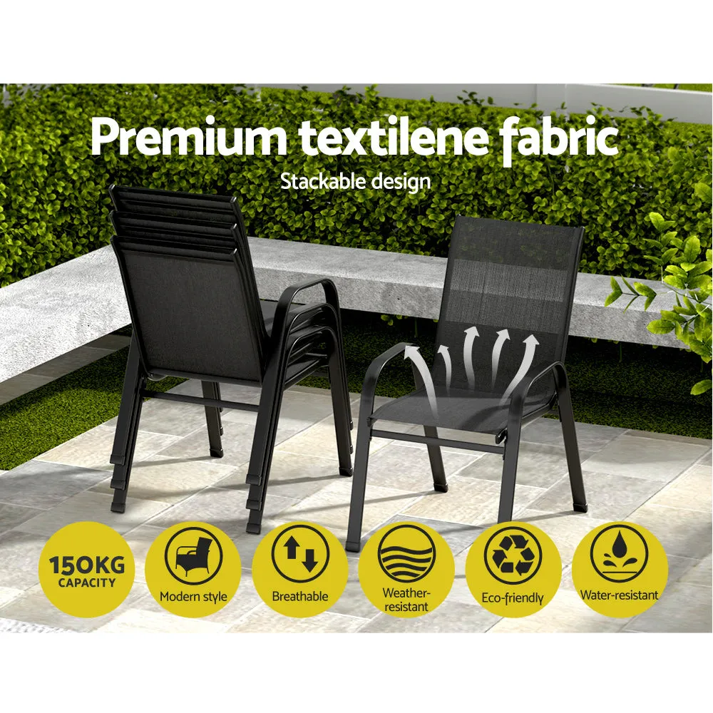 4PC Weather-Resistant Stackable Outdoor Dining Chairs Gardeon