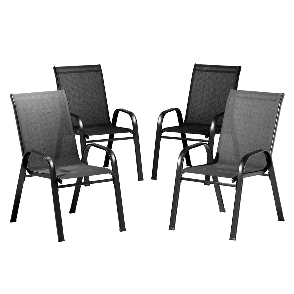 4PC Weather-Resistant Stackable Outdoor Dining Chairs Gardeon