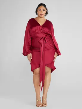 Carlene Tie Front Ruched Dress