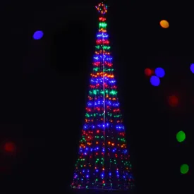 Christmas By Sas 5m Tree Shaped LED Multicoloured Solar Lights & Metal Frame