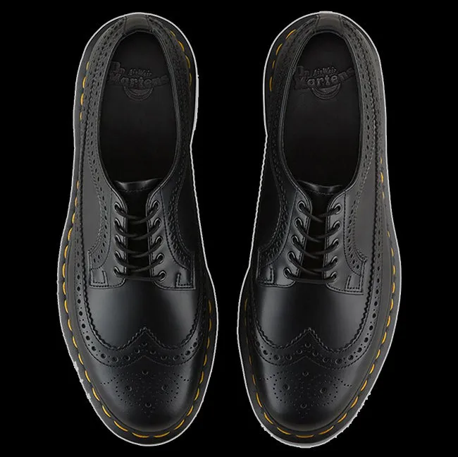 Dr Martens - 3989 Black Wingtip Yellow Stitch