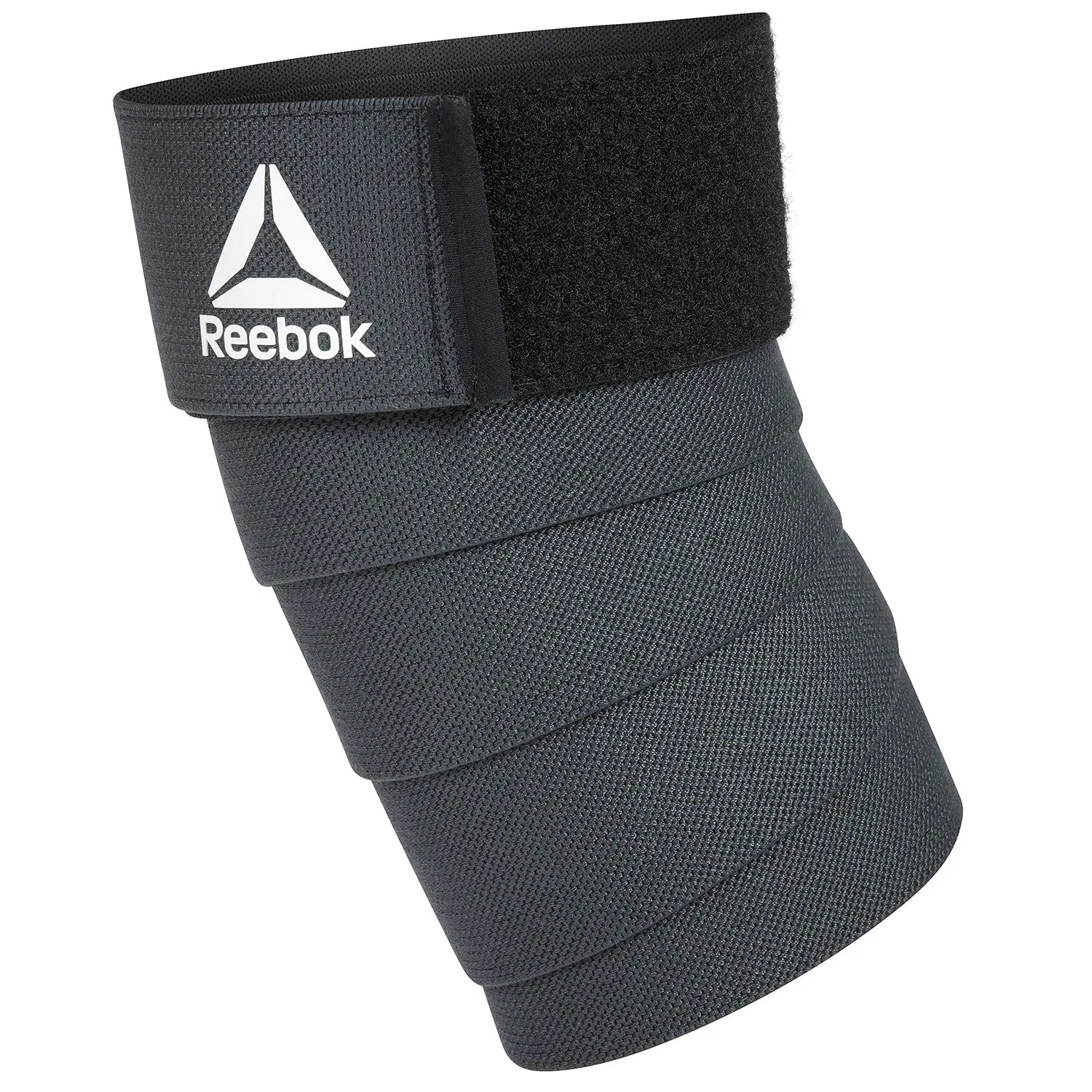 Elasticated Black Knee Wraps, 2m Long, Pair - Reebok