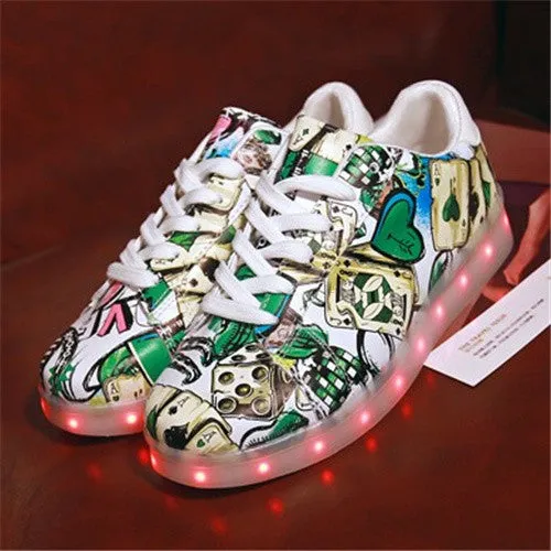 Femme luminous Led shoes Usb Charge lights up Men&Adults colorfull glowing shoe neon casual basket trainers 11 Colors Led shoes