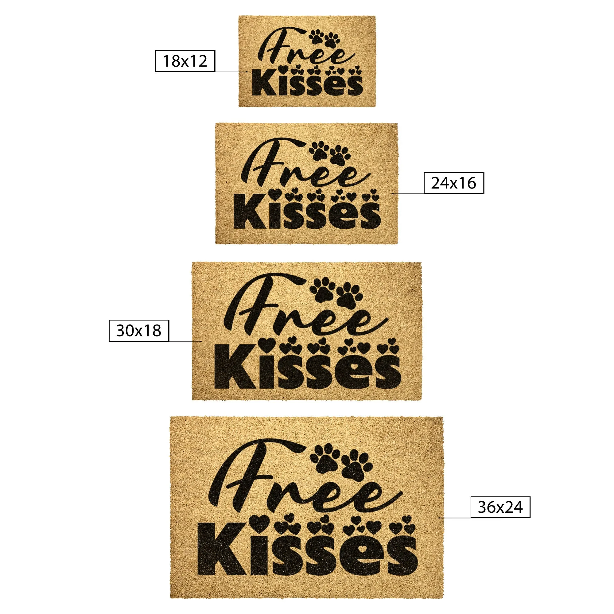 Free Dog Kisses | Door Mat