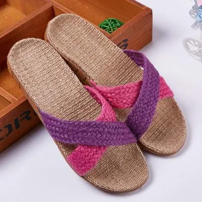 Hemp Men's Shoes House Bedroom Bathroom Indoor Slippers Slides For  Spring Summer Indoor Non-slip Women Flats Pasoataques Brand