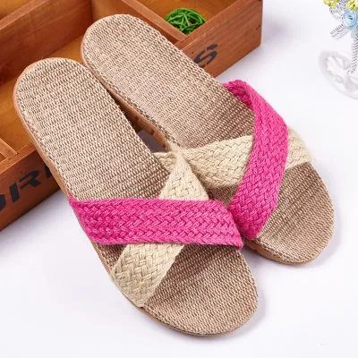 Hemp Men's Shoes House Bedroom Bathroom Indoor Slippers Slides For  Spring Summer Indoor Non-slip Women Flats Pasoataques Brand