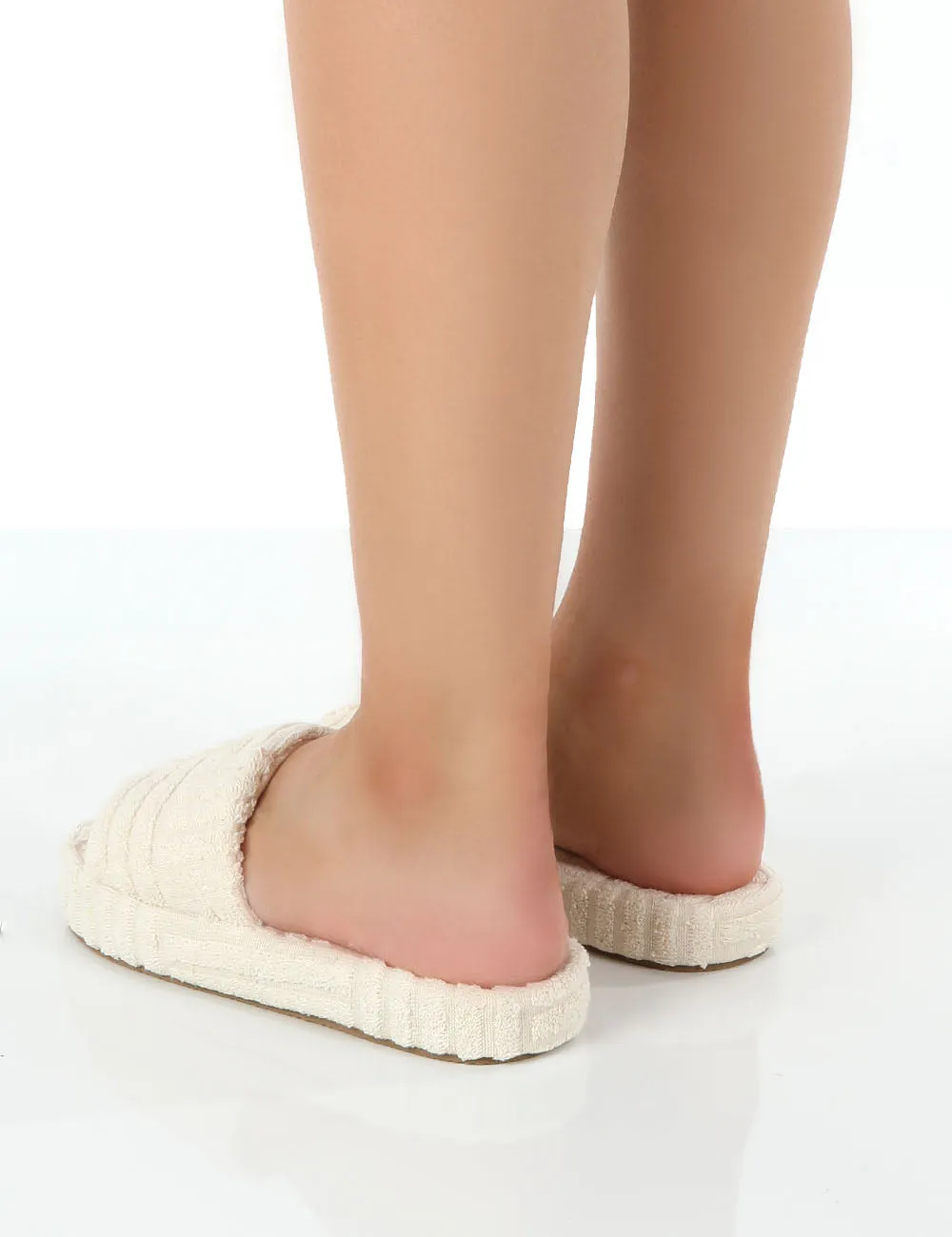 Juicy Ecru Terry Towelling Slider Slippers