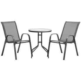 Livsip Outdoor Bistro Set Dining Chairs Table Patio Furniture 3 Piece