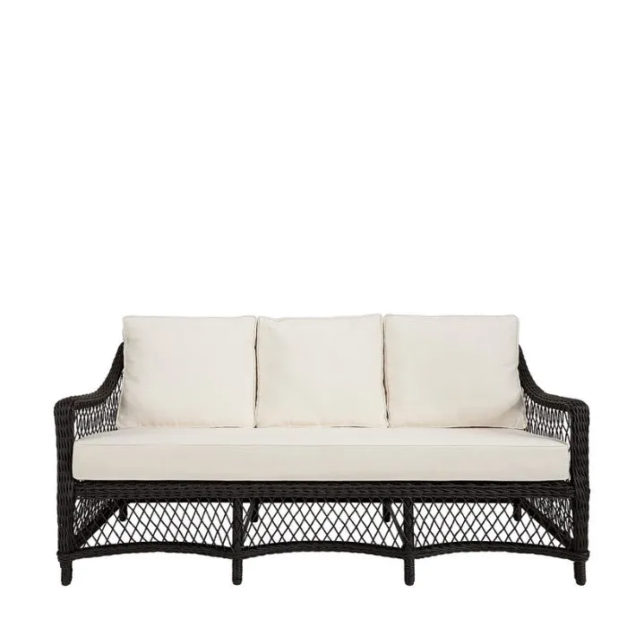 Marbella 3 Seater Sofa - Black Stitch