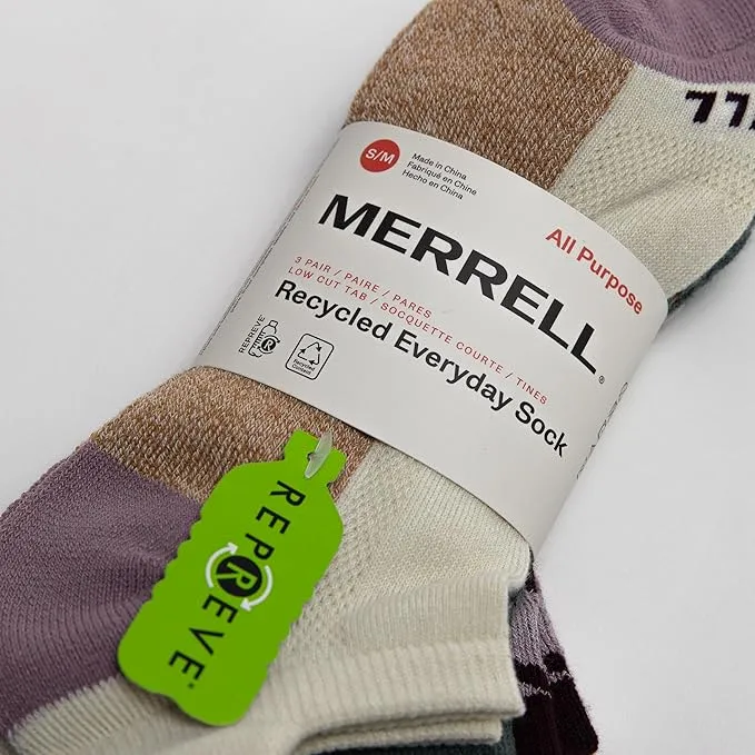 Merrell Women's 3 Pair Pack-Repreve Mesh Recycled Everyday Socks