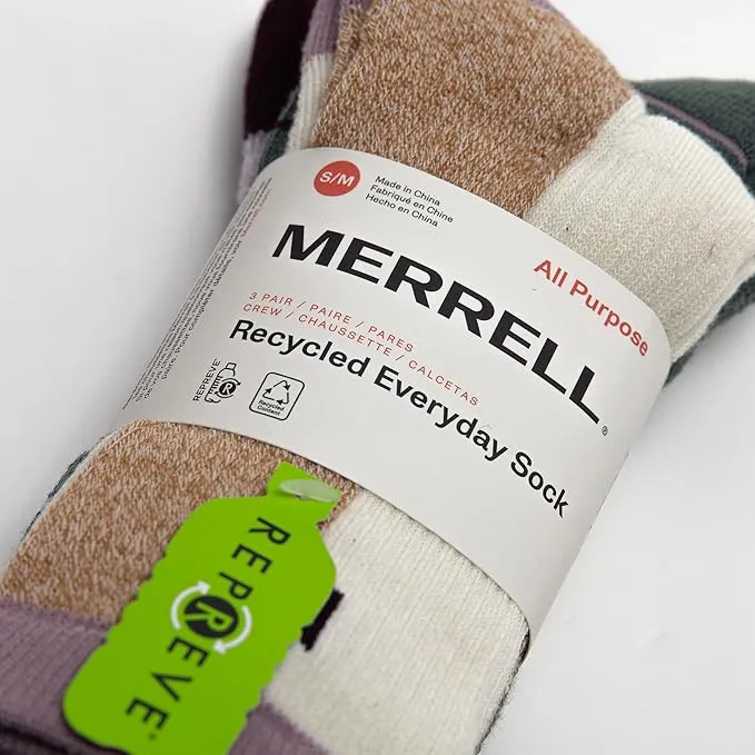 Merrell Women's 3 Pair Pack-Repreve Mesh Recycled Everyday Socks