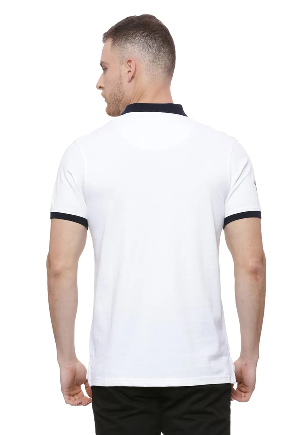 Muscle Fit White Polo T Shirt