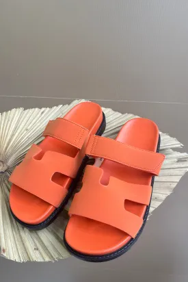 Orange strap sandals