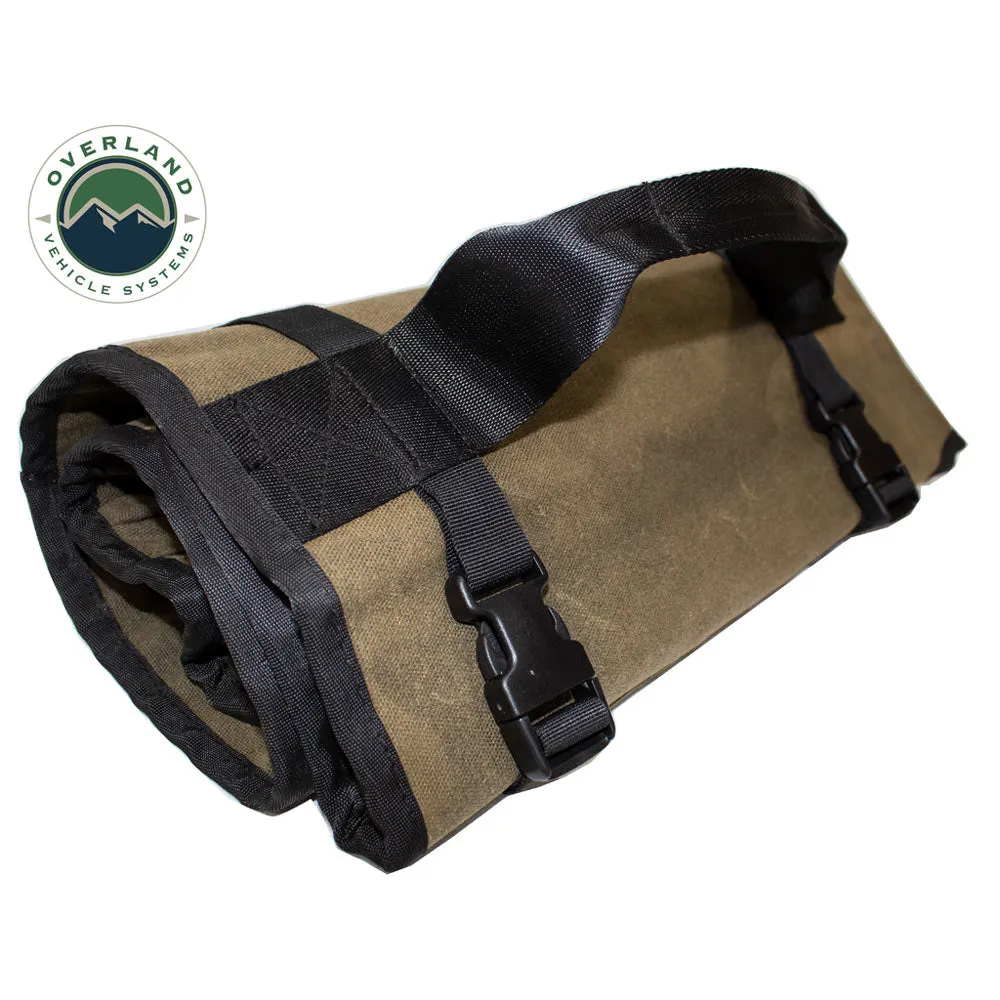 Overland Vehicle Systems - Rolled Bag General Tools with Handle & Straps #16 Waxed Canvas Universal