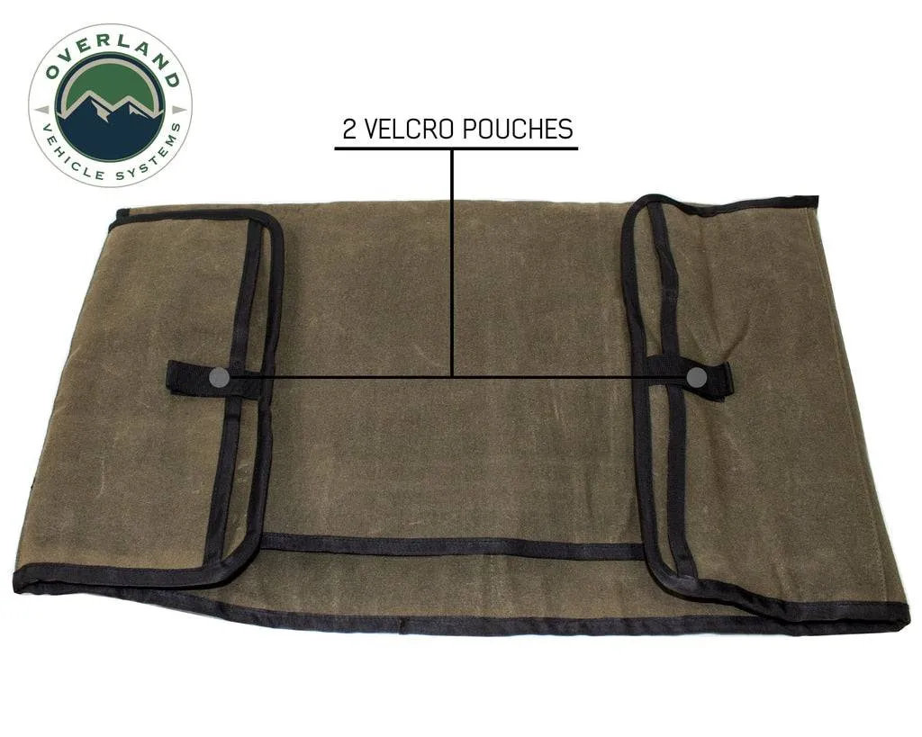 Overland Vehicle Systems Rolled Bag General Tools With Handle And Straps - #16 Waxed Canvas | Universal