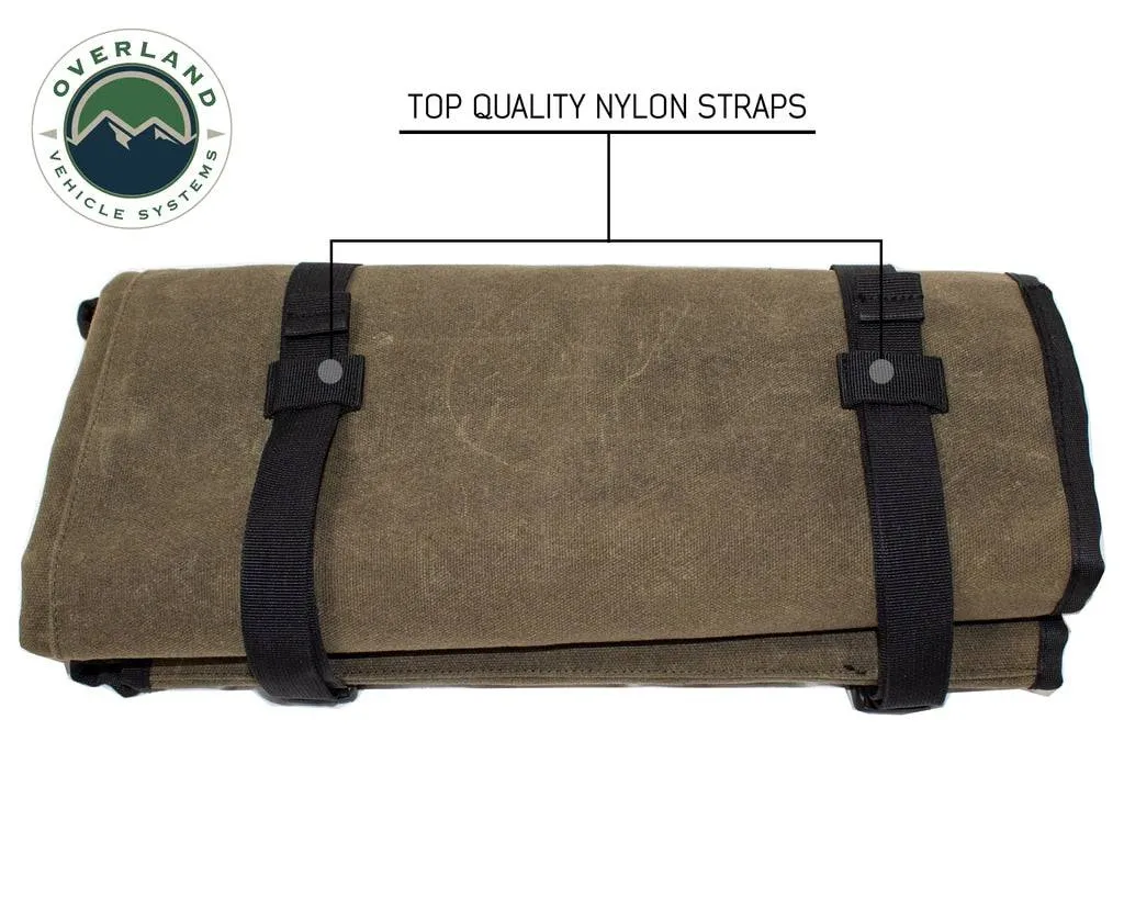 Overland Vehicle Systems Rolled Bag General Tools With Handle And Straps - #16 Waxed Canvas | Universal