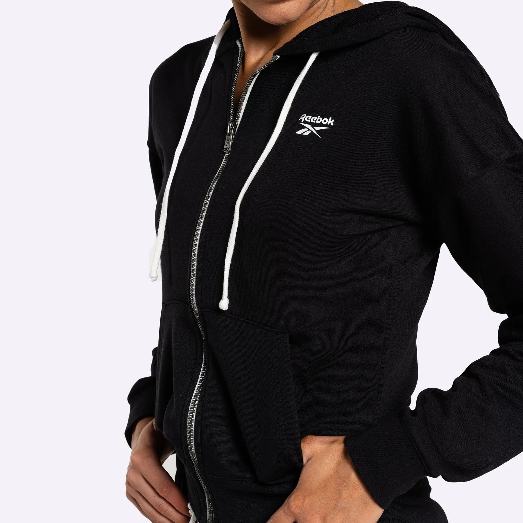 Reebok - Women's Training Essentials Full-Zip Hoodie - BLACK