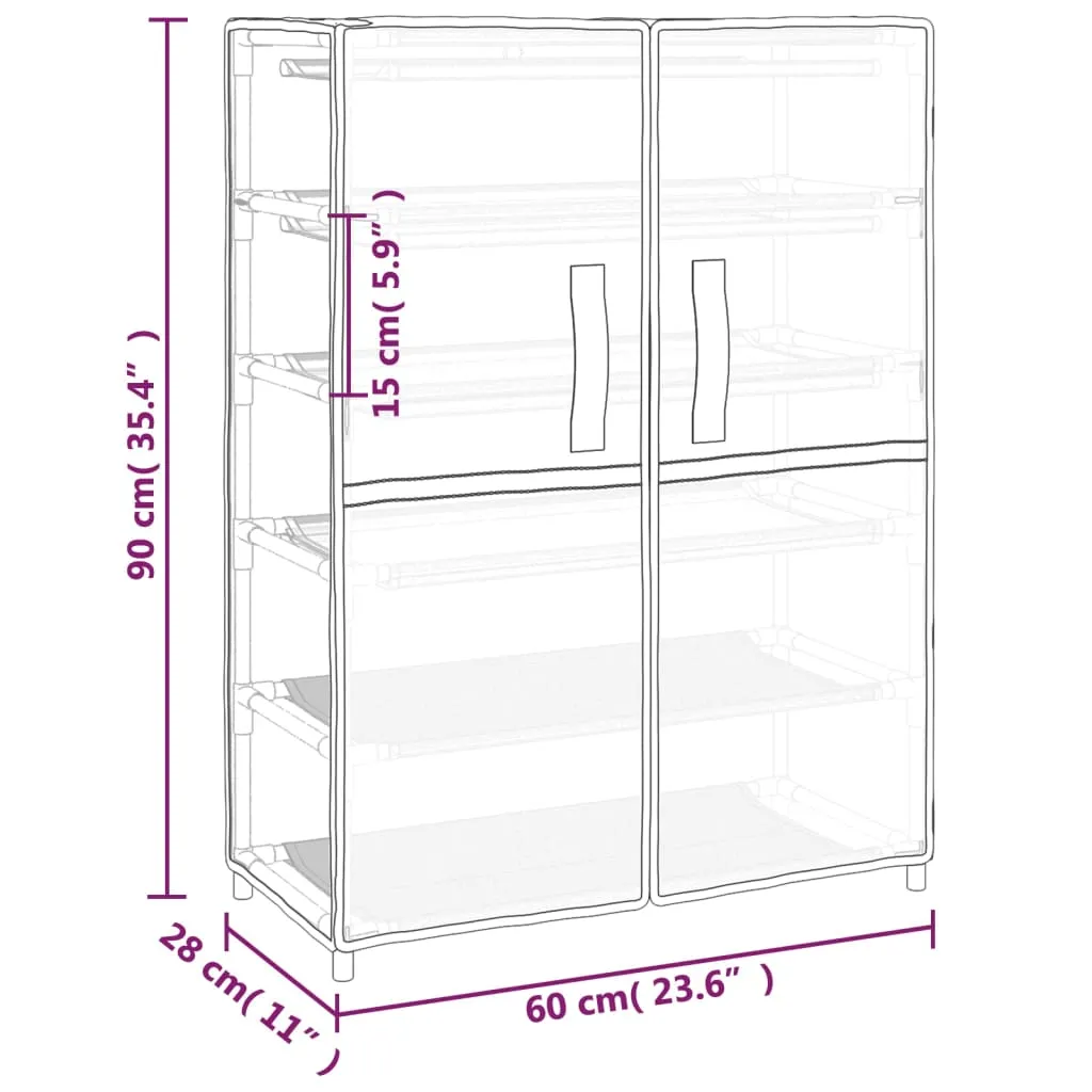 Shoe Cabinet Black 60x28x90 cm Fabric