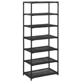 Shoe Rack Black 50x30x120 cm Poly Rattan