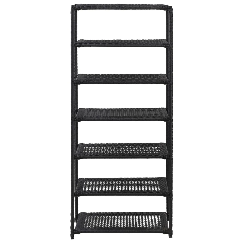 Shoe Rack Black 50x30x120 cm Poly Rattan