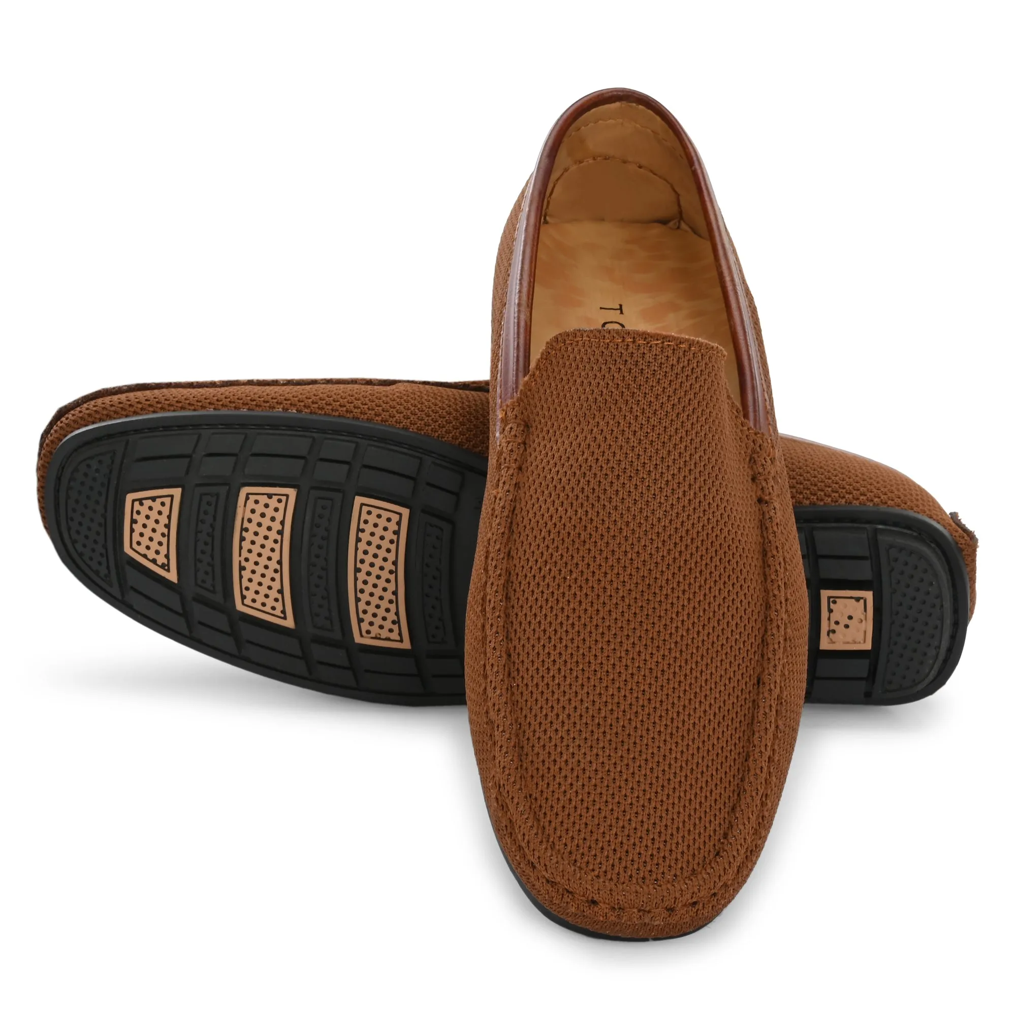 Toro Blu Knit Loafers for Men | Lightweight Shoes for Boys, Designed for All Seasons (Syrup Brown)