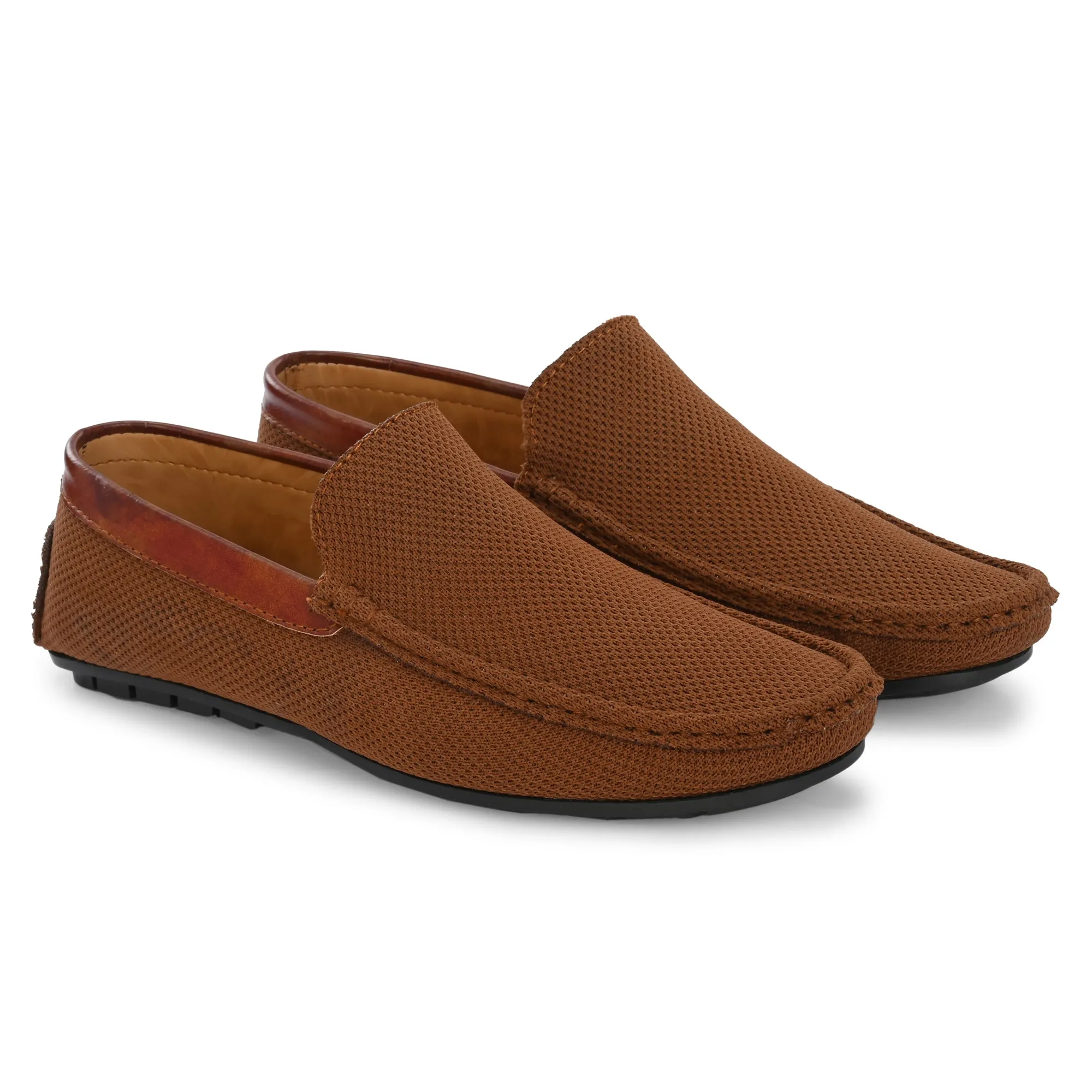 Toro Blu Knit Loafers for Men | Lightweight Shoes for Boys, Designed for All Seasons (Syrup Brown)