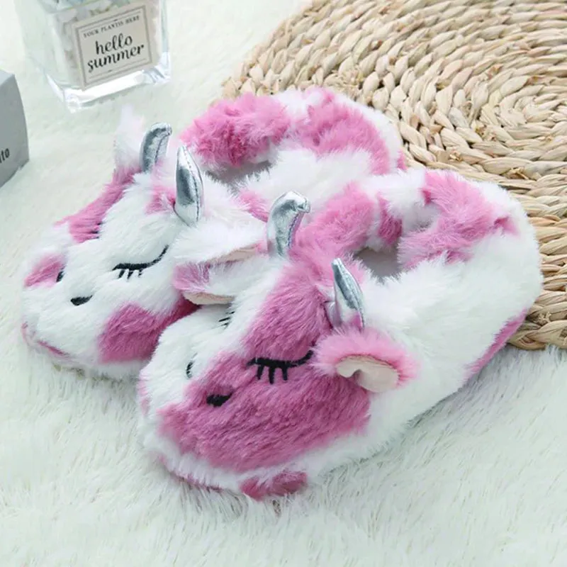 Violet & White Cow Slippers for Girls