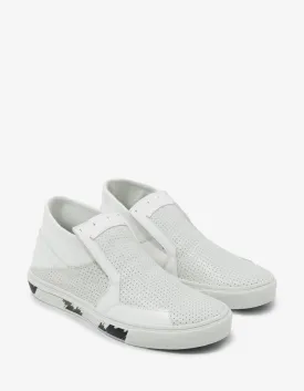 White Leather Slip-On Trainers